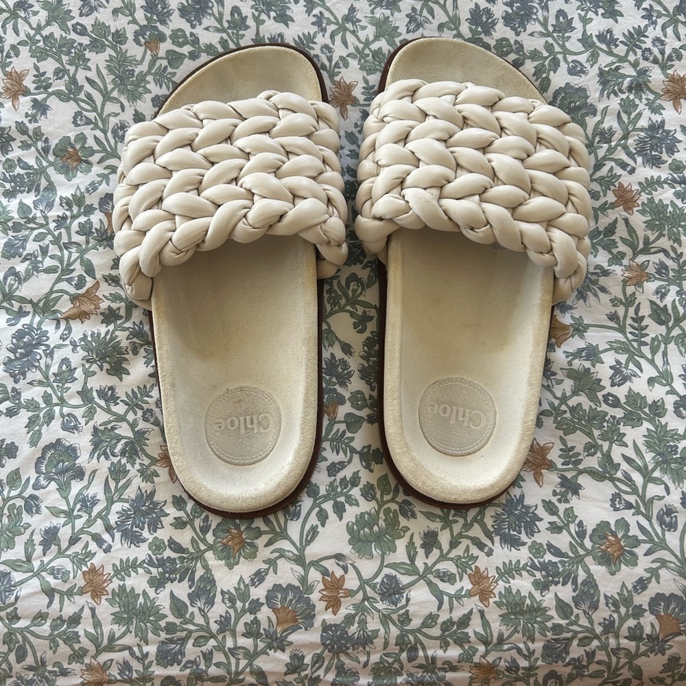 Chloe Kacey Women's off white Leather Sandals - Picture 4 of 4